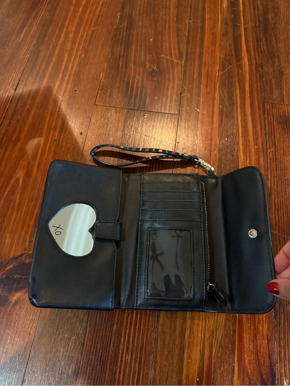 Victoria's Secret Black Wristlet with Multicolor Stripes